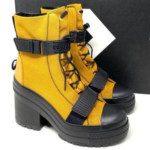 Converse Women's Size 571002C Chuck Taylor AS GR82 Wheat Brown Yellow Heel Boots